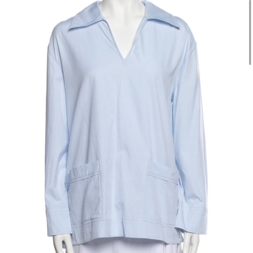 Tory Burch Sky Blue Long Sleeve Top